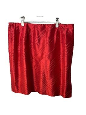 Talbots petite pure silk textured taffeta red midi length skirt size 16 WP